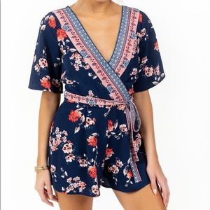 Francesca’s Phoebe Border print Romper